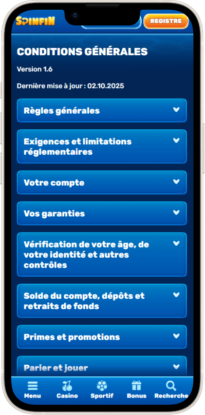 Spinfin Casino Sécurité et Licence